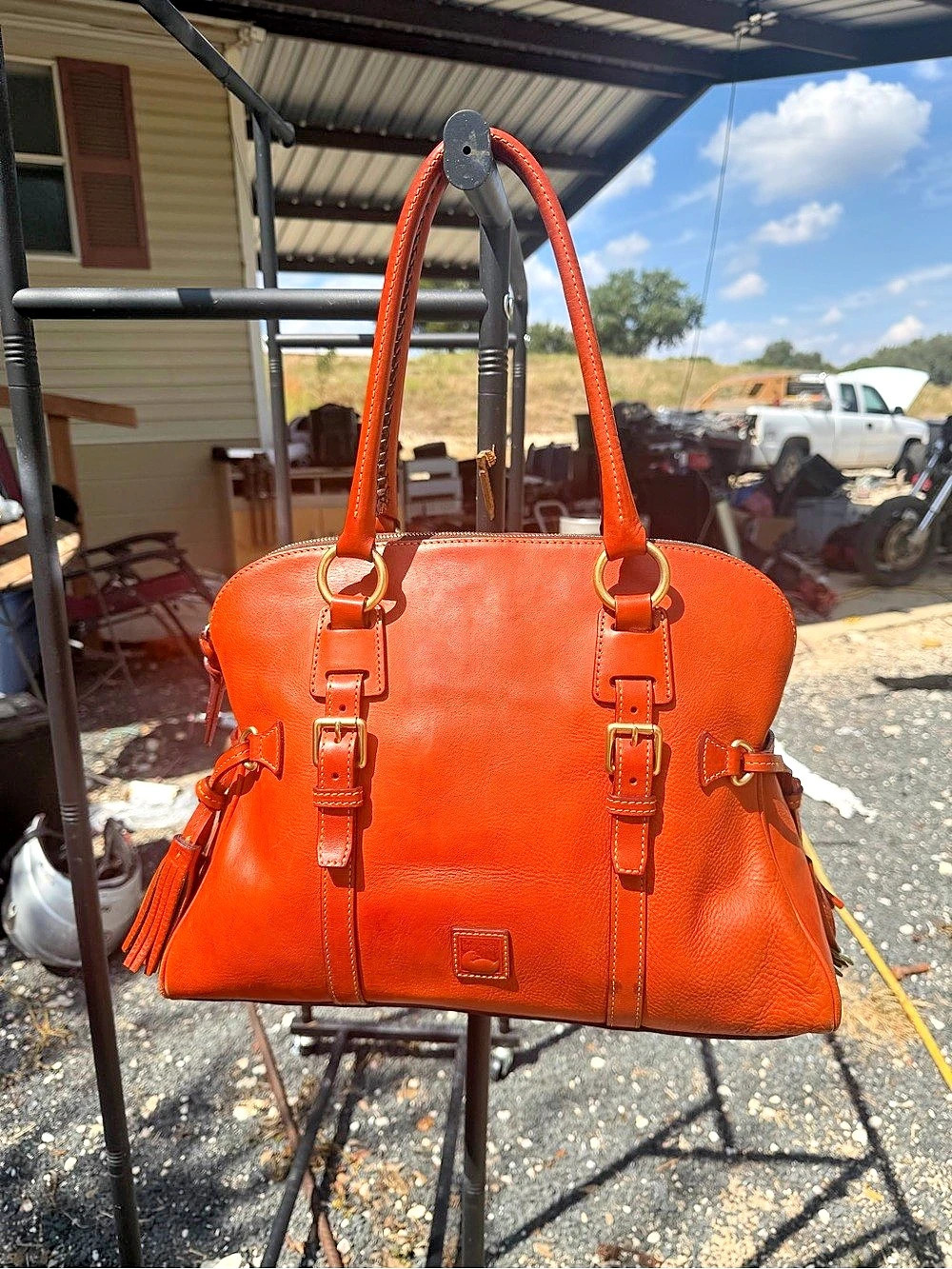 Dooney & Bourke Florentine Leather Domed Buckle Satchel